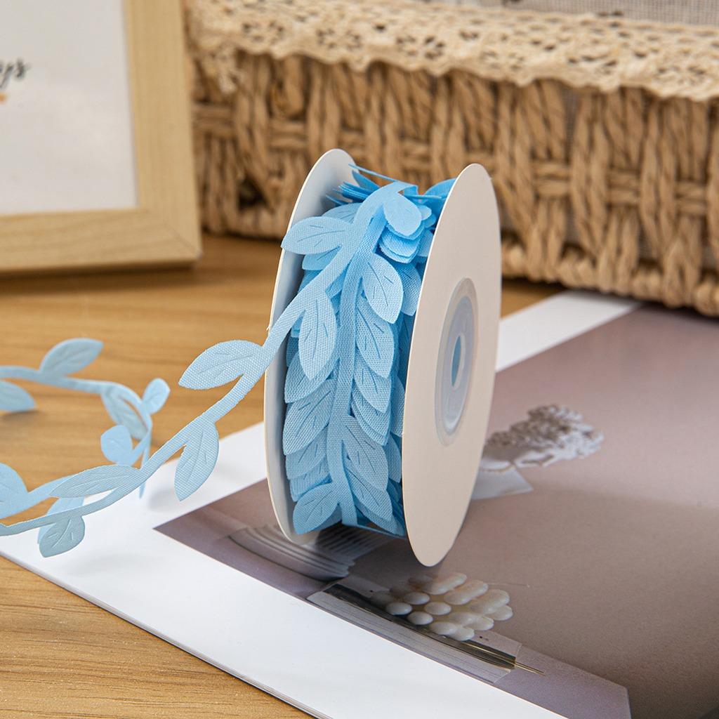DIY Craft Supply Clear Polyester Leaf Lace Artificial Leaf Trim Ribbon Pastoral Leaf Trim Ribbon For Clothing Lace Trim Flower