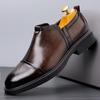 FashionHigh Quality Classic Leather Shoes for Men Slip On Pointed Toe Oxfords Formal Wedding Party Office Business Casual Dress Shoes