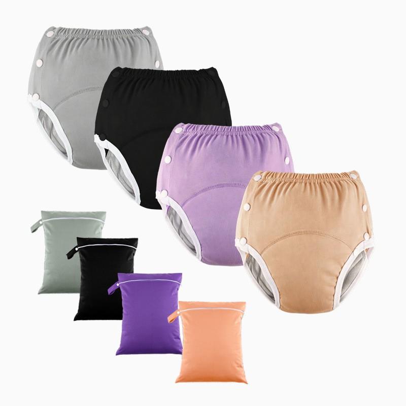 Reusable Cotton Incontinence Pants Adults Washable Breathable Leak-Proof Soft Comfortable Underwear