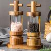 Manual Wooden Pepper Grinder Set 1pc/2pcs Transparent Acrylic Kitchen Salt and Pepper Mills for Home Use, Kitchen & Dining Essential Kitchen Tools