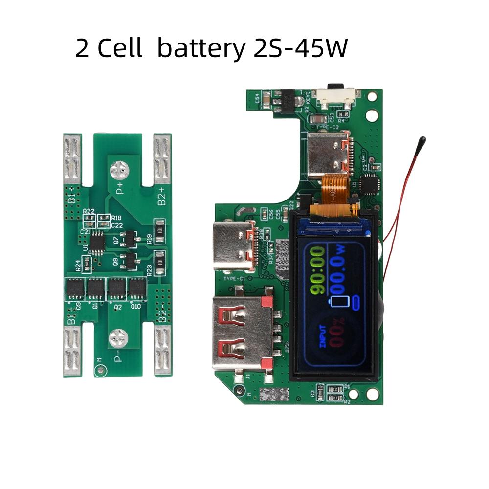 PD 22.5W/45W/65 Power Bank Super Быстрая Зарядка для VC Flash Charging Мобильный Модуль Питания Плата 0.96-дюймовый TFT Дисплей 2S 3S