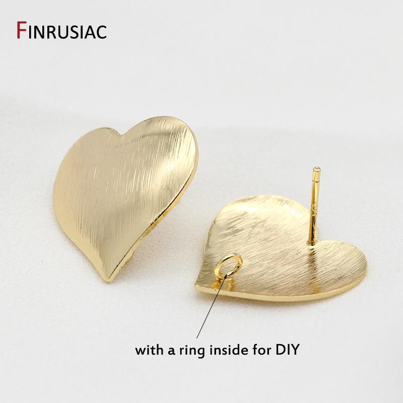 High Quality Brass Metal 14k Gold Plated Star/ Love Heart  Post Earrings 925 Silver Needle Post Earring DIY Accessories