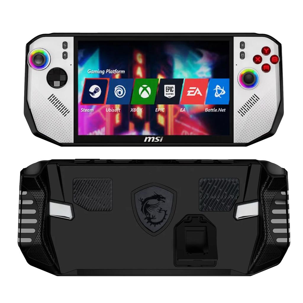 Чехол для игровой консоли MSI Claw A8 BZ2EM с подставкой, противоскользящими рукоятками, мягкий защитный чехол для ручного игрового хоста из ТПУ