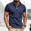 Yousheng Мужские топы с пуговицами на лацканах, с коротким рукавом, с короткими рукавами, с цветными блоками, стандартный спортивный повседневный топ