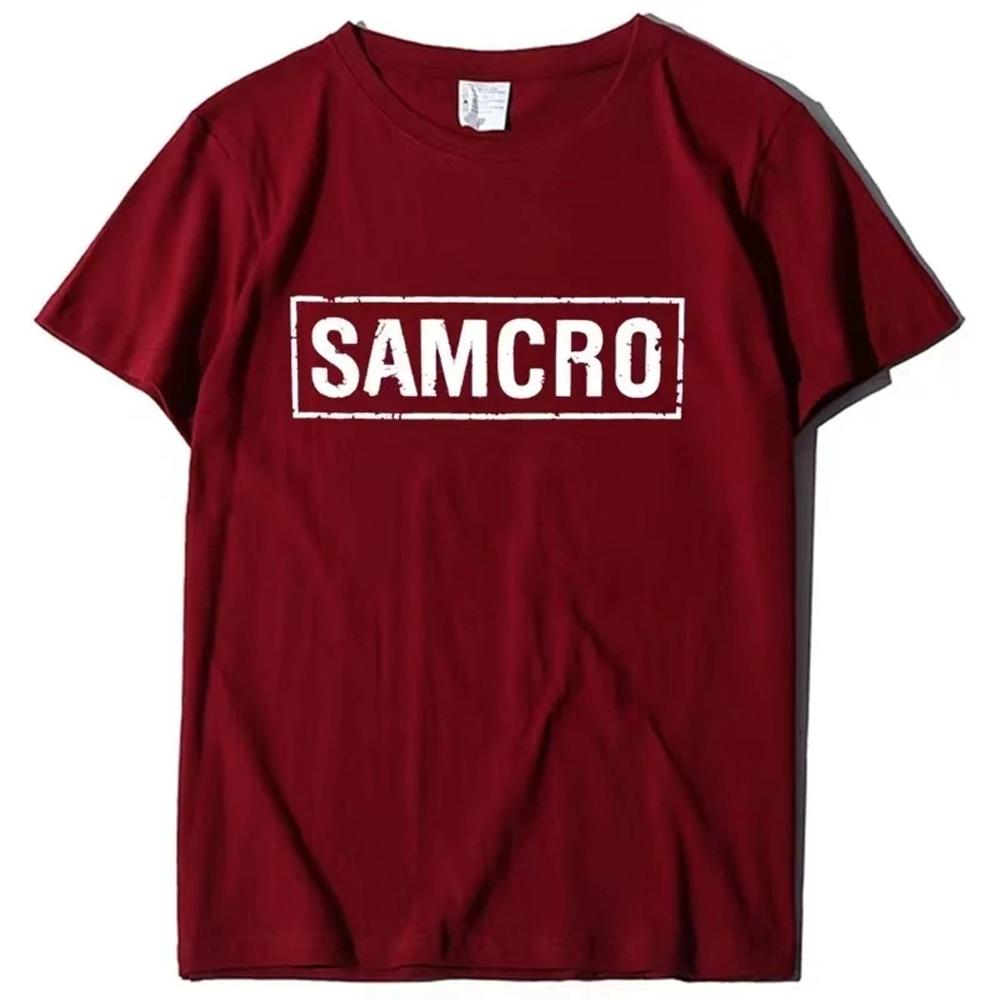 Футболка с принтом «Сыны анархии» SAMCRO для мужчин и женщин, трендовая хип-хоп-рок-футболка большого размера с коротким рукавом, хлопковые футболки, одежда, топы 65051