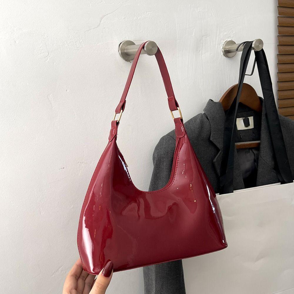 Glossy Luxury Armpit Bag New Design Women's Handbag Fashion Retro Shoulder Bags Lady