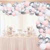Kit Guirlande Arche Ballon Blanc Rose Argenté Guirlande de Ballon Blanc Rose Anniversaire Mariage Décorations Fête Noël Nouvel An