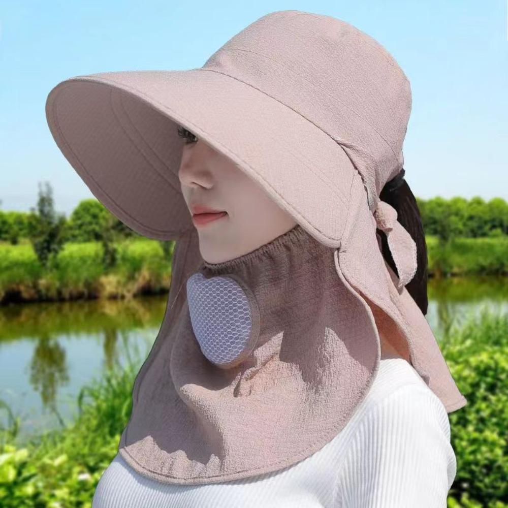 Shawl Sun Hat UV Protection Women's Ponytail Hat Fashion Shawl Mask Autumn