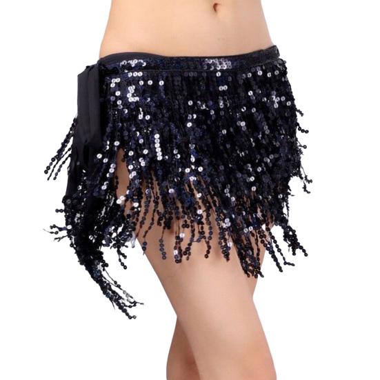 Юбка для танца живота, многослойный дизайн с пайетками, яркая цветная 4-слойная блестящая юбка, облегающая бедра, танцевальная сценическая юбка для косплея