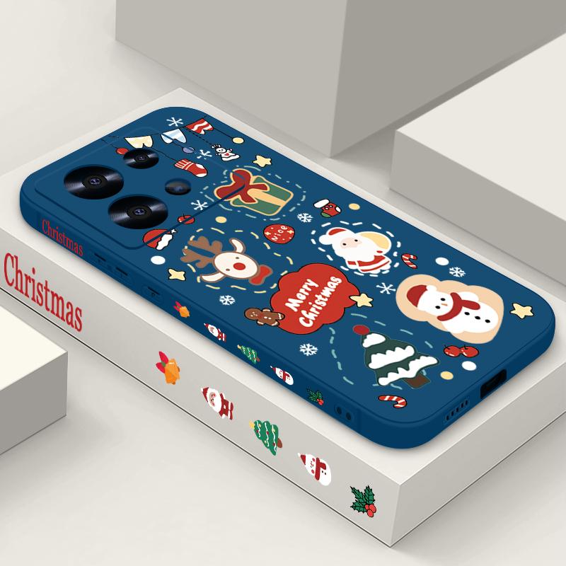 Рождественский новогодний узор Чехол для телефона для Xiaomi Redmi Note 14 13 Pro Plus 12 14 Pro 5G Note 13C 11 13 14 4G Мягкая силиконовая накладка