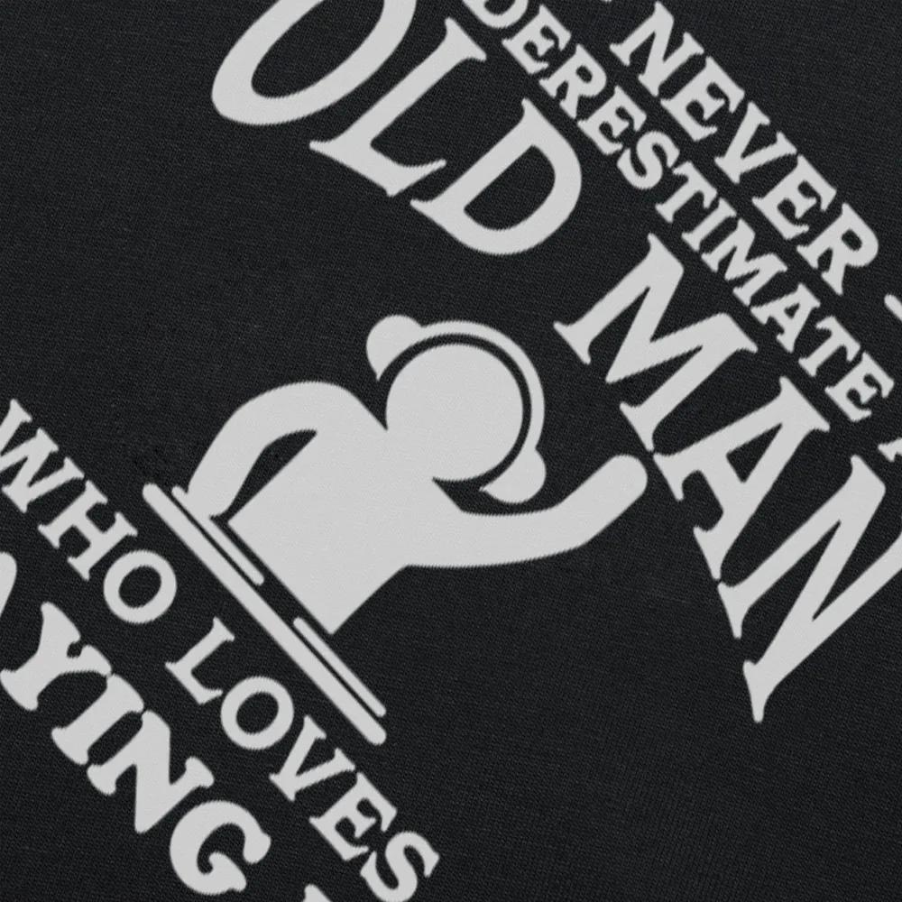 Never Underestimate An Old Man Loves DJ Turntable T Shirt Streetwear Music Techno Club Headphone Birthday Short Sleeve T-shirts