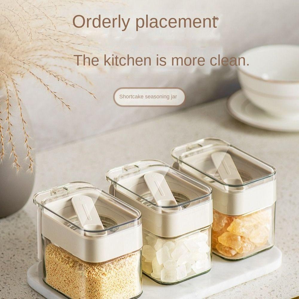 Экономьте место Стеклянная коробка для приправ Удобное хранение Бытовая приправа Емкость Прозрачная