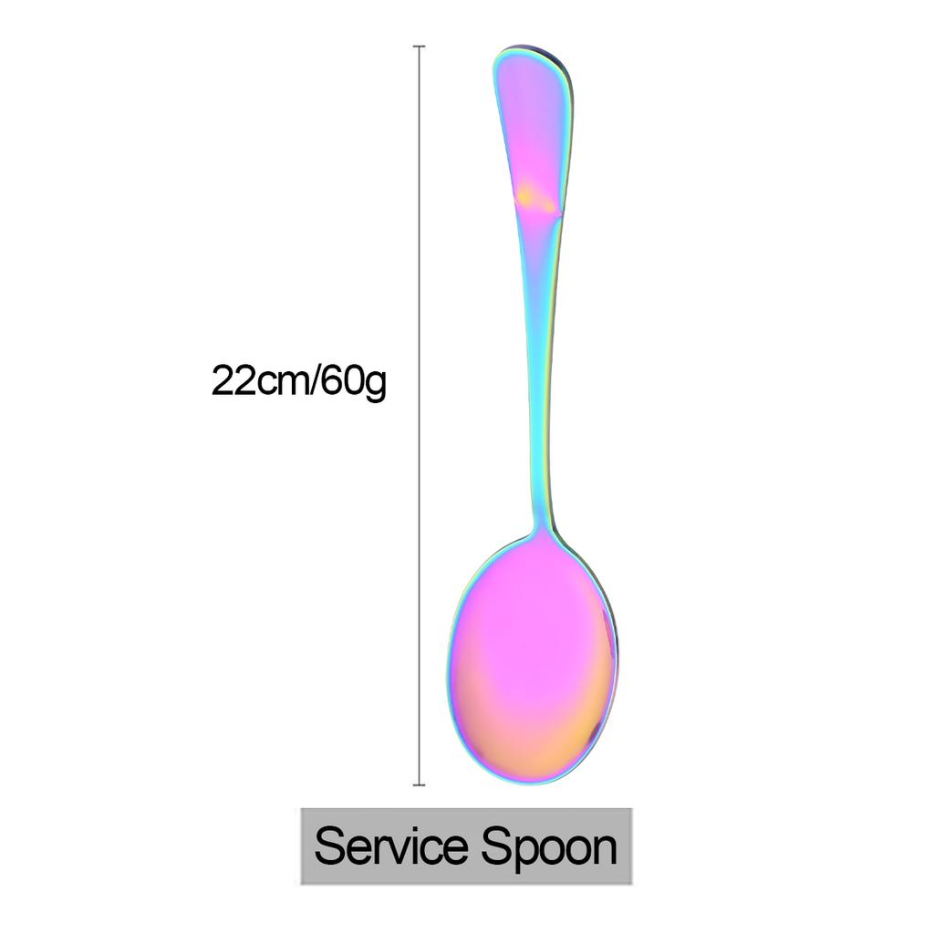 1Pc Mirror Spoon Salad Serving Spoon Set Western Stainless Steel Cutlery Unique Service Spoon Kitchen Table Accessories