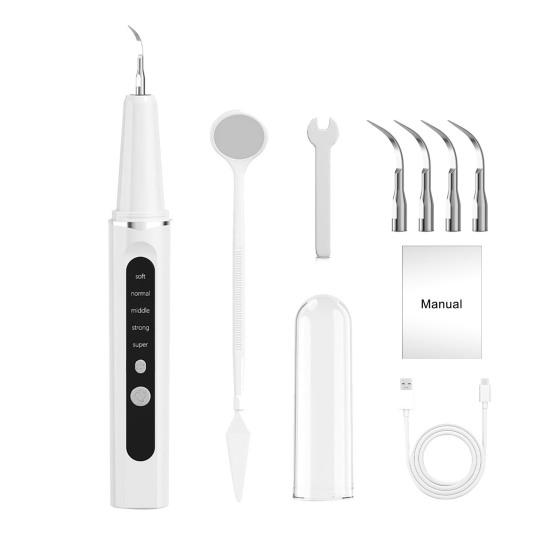Удаление зубного налета с 1/4 сменными насадками Удаление зубного камня и налета Стоматологический инструмент Домашний Дорожный Перезаряжаемый Ультразвуковой Электрический Очиститель Зубов