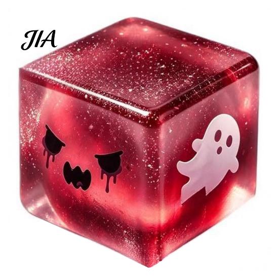 Ghost Stress Toy Halloween Cube Sensory Toy, Anxiety Relief Squeeze Slow Rising Glitter Pinch for Kids Adults Themed