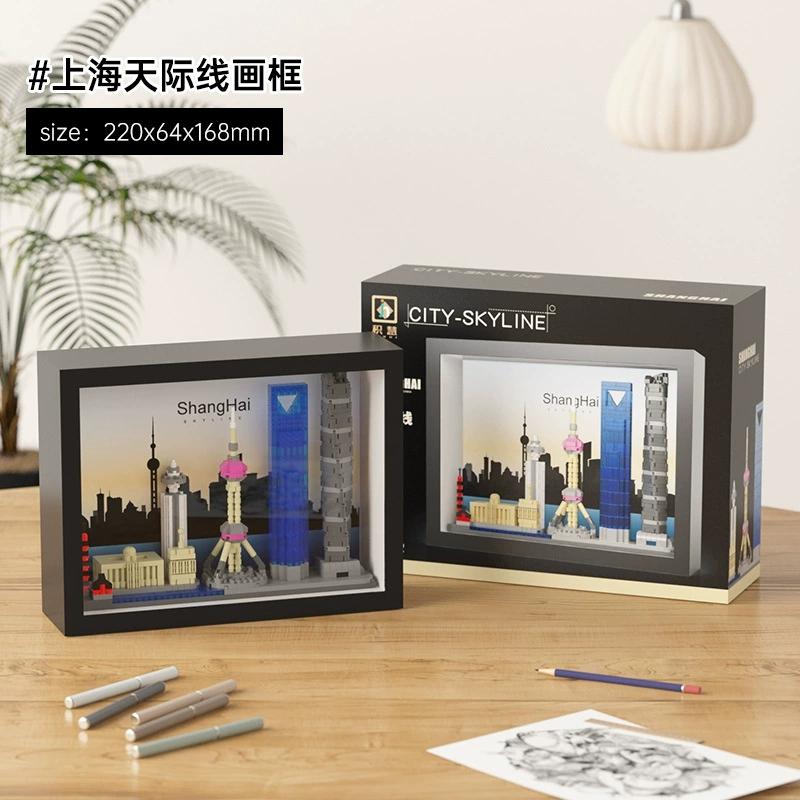 MOC Архитектура Горизонты Париж Лондон Нью-Йорк Дубай Шанхай Вид улицы Конструктор Мини-конструктор Украшение Игрушка