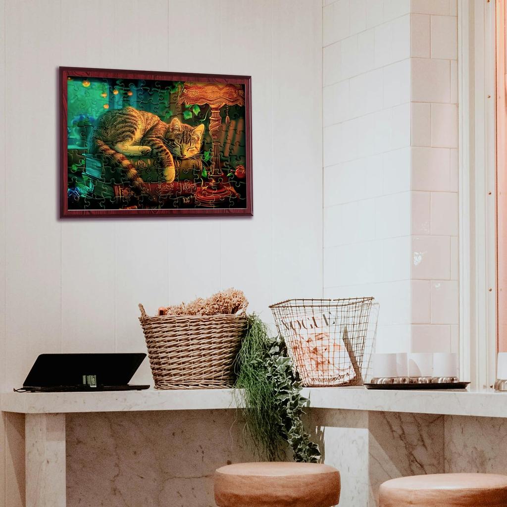 Пазл МИСИТУ из 100 деталей, крупные детали, пейзаж, живопись, кошка, животные, домашние питомцы, милый, книга, учеба, подарок, день рождения, годовщина, праздник,