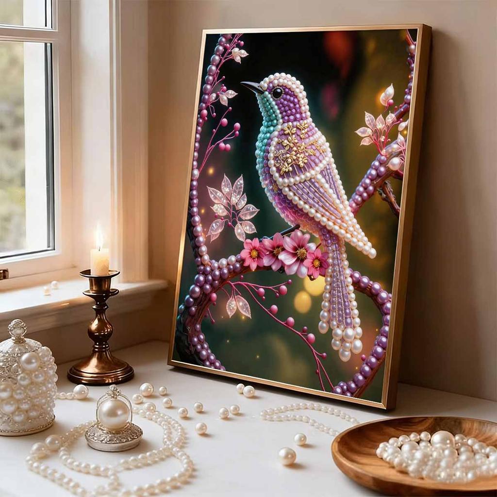 5D DIY Безрамная Жемчужная Картина Набор для Рисования с Узором Птичка, Подходит для Декора Стен Домашней Гостиной, Спальни и Других Помещений, Художественные Картины