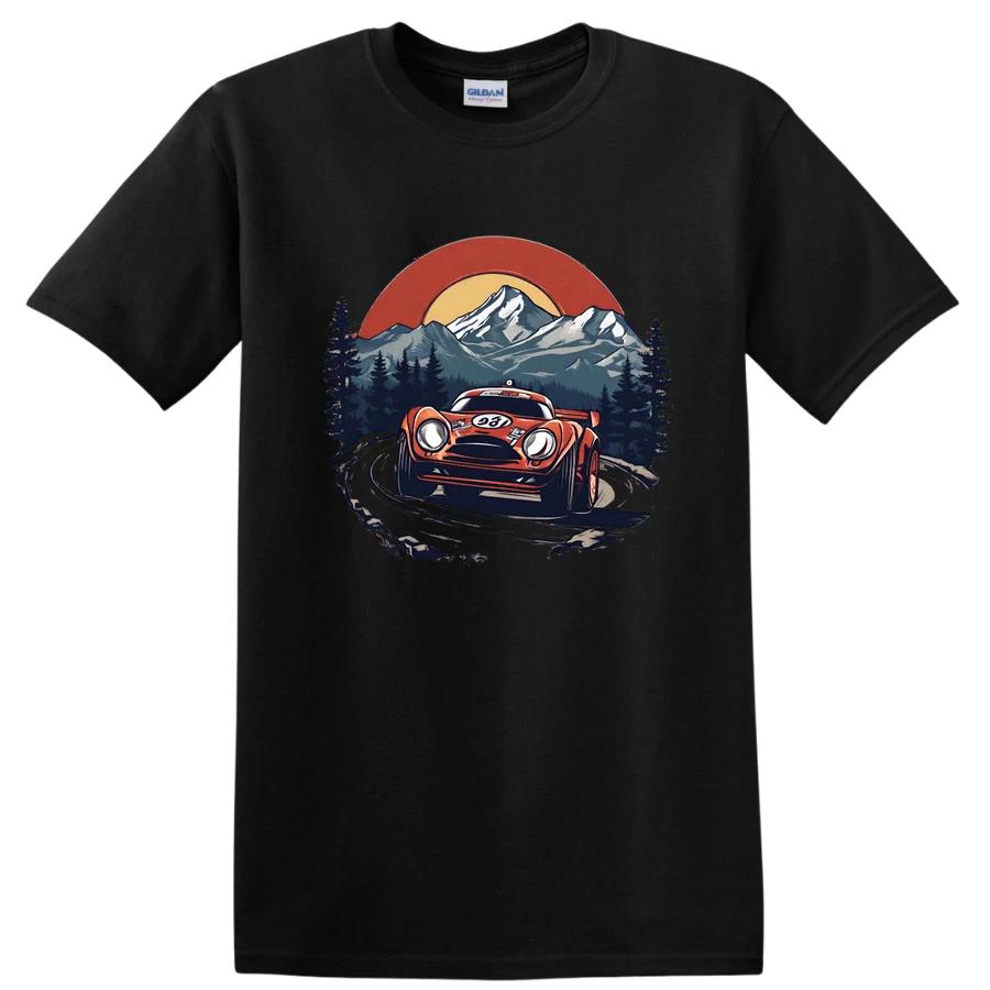 Vintage Car Racing T Shirt Mountain Landscape Adventure Tee Off-Roading