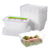 Meiliya 1000ml Disposable Square Food Containers, 20 Sets