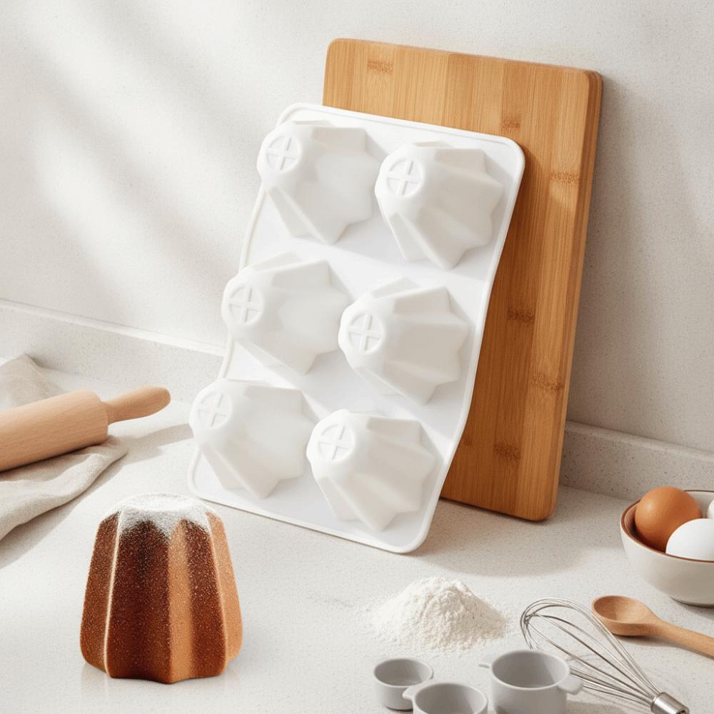Non-stick 6 Hole Octagonal Pandolo Mold Heat-resistant Mousse Cake Pan Cupcake
