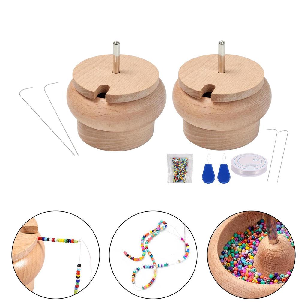 Деревянный спиннер чаша для бисера набор бисерных ниток инструмент для поясных браслетов глиняные бусины