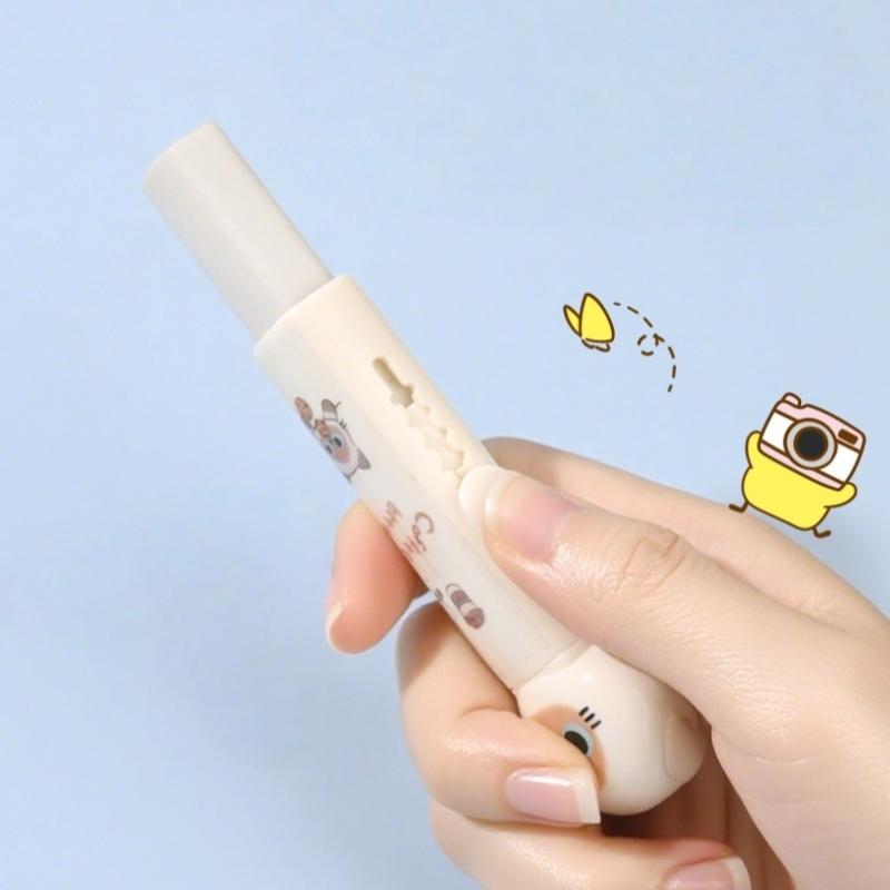 1/4 шт. Мультяшный ластик в виде кота, мини-ластики-толкатели для очистки карандаша, канцелярские товары, школьные, для учеников