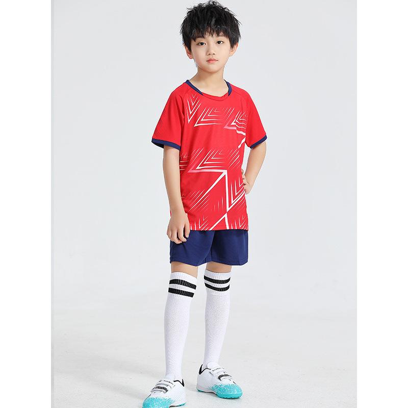 Children'S Football Jersey Set Summer Boys' Badminton Jersey Quick-Drying Primary School Students' Sports Competition Training Clothing