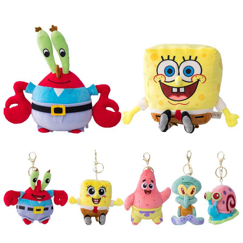 Fluffy Spongebob Patrick Star Squidward Plush Toy Pendant Soft Stuffed Doll For Girls And Boys