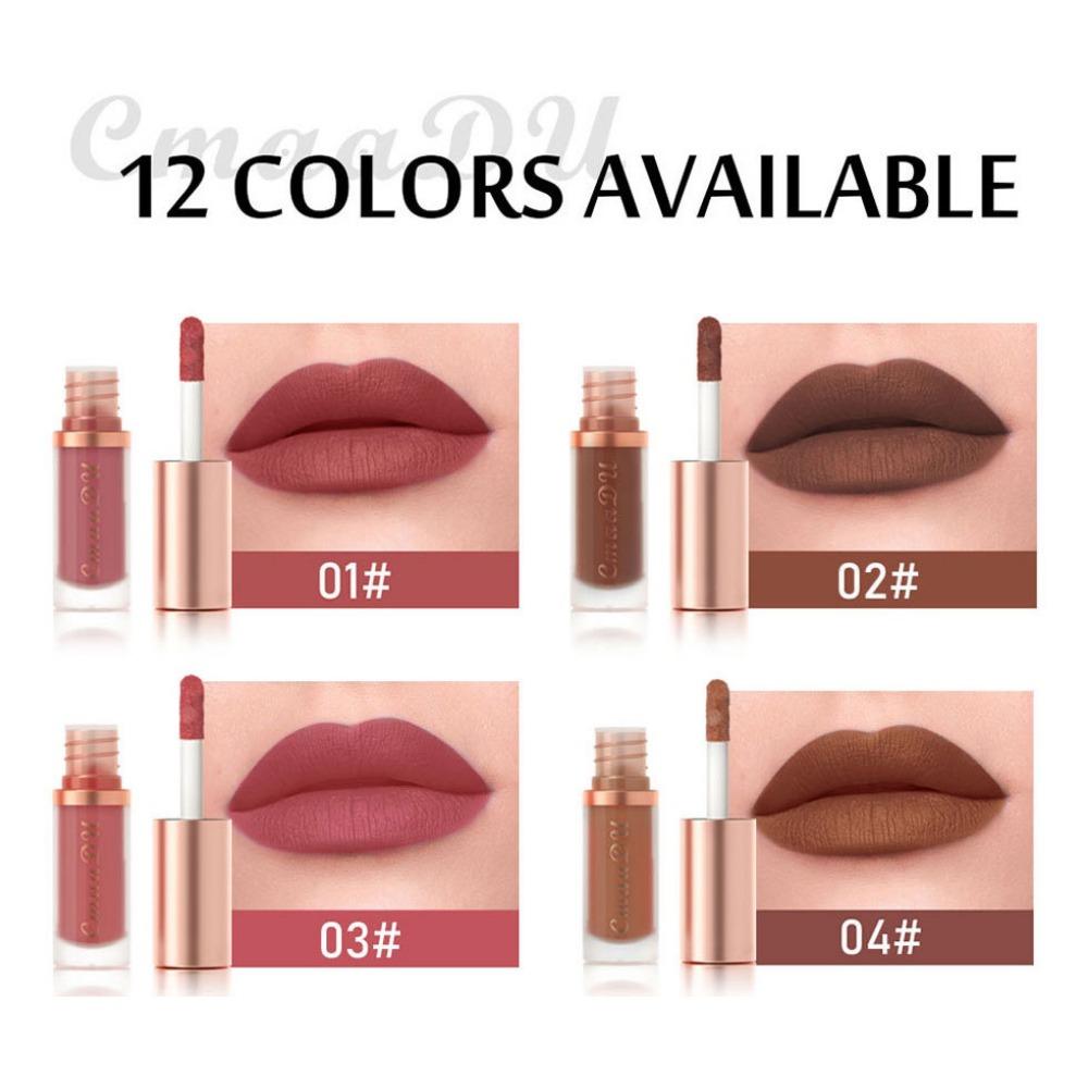 CmaaDu 12 Color Mouth Красный матовый бархатный блеск для губ