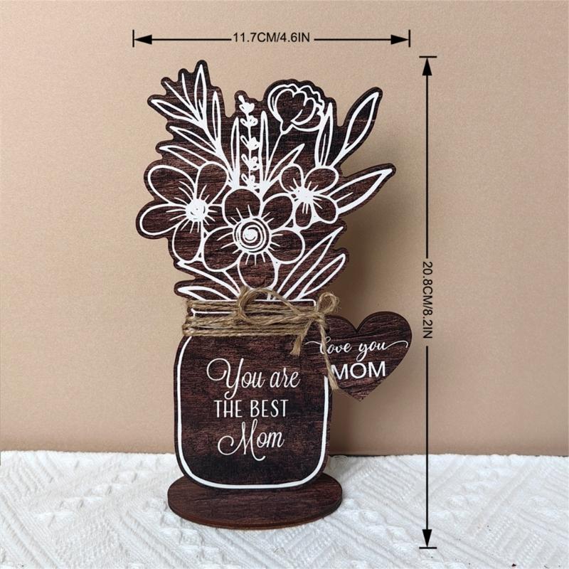Уникальный настольный деревянный цветок, подставка для стола ко Дню матери, подарок в знак признательности, изысканный подарок, красиво упакованные деревянные настольные украшения