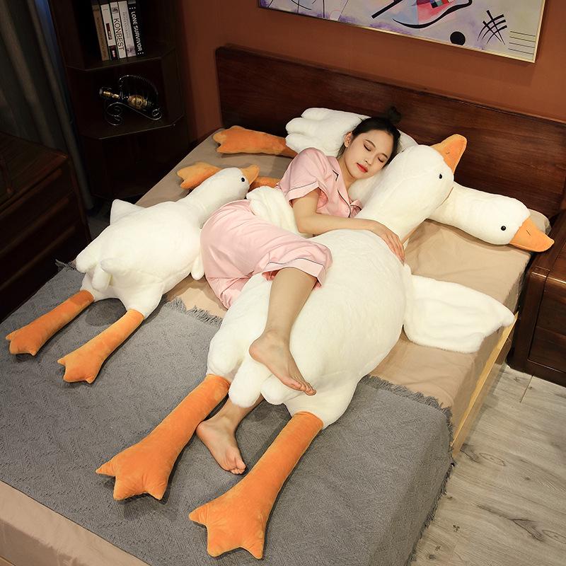 Large White Goose Plush Pillow - Big Exhauster Stuffed Toy Hugging Doll