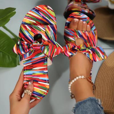 Мода 2025 Новые женские тапочки Летние плоские повседневные пляжные сандалии Легкая модная обувь Большой размер Цветные тапочки Шлепанцы Женские