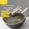32cm flat bottom titanium ceramic non-stick wok