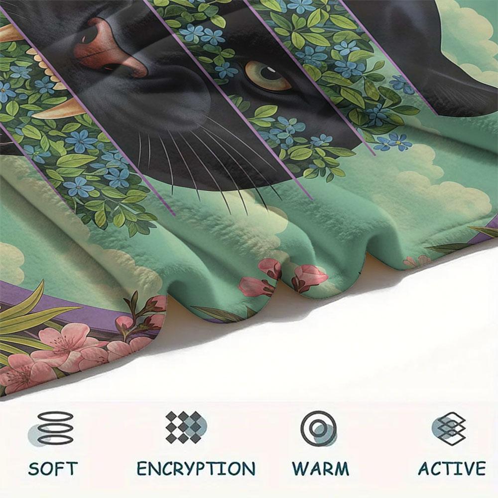 1Pc SplashingAnimals Print Flannel Blanket, High quality Comfortable for All Seasons, Home Decor, Warmth and Comfort, Perfect for Christmas Gifts