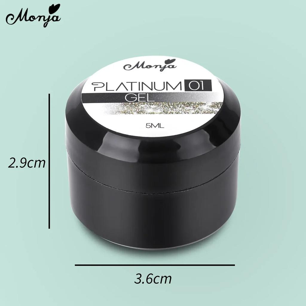 monja 5 мл гели для ногтей УФ-лак платиновый блестящий светоотражающий порошок гибридный лак для рисования отмачиваемый лак цветные маникюрные аксессуары