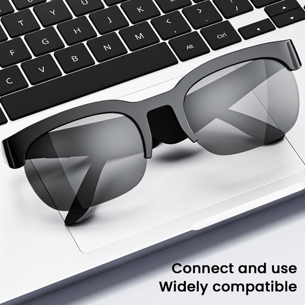 BT Smart Audio Glasses Real-Time 150+ Language Translation Bone-Conduction Music Glasses Built-in Speakers Voice Control
