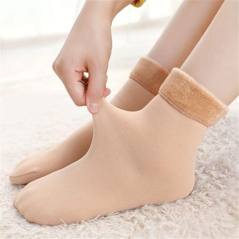 Velvet-lined Snow Socks Thickened Women's Hosiery Bare Leg Artifact Home Floor Socks  Unisex