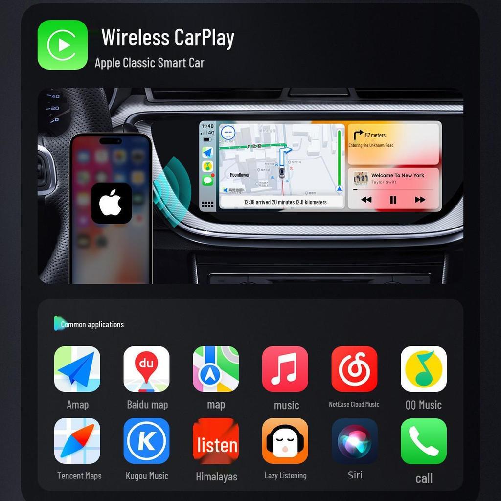 Двухфункциональная Android автомагнитола с беспроводным CarPlay/Android Auto