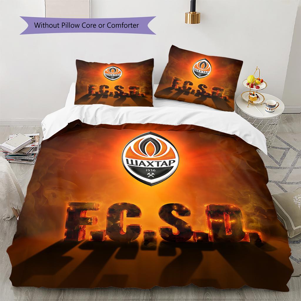 Shakhtar Donetsk Pattern Bedding Home Decoration Birthday Gift (1 * duvet cover + 2 * pillowcase, without core)