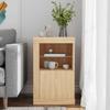 Side Table with LED Lights Sonoma Oak Particleboard