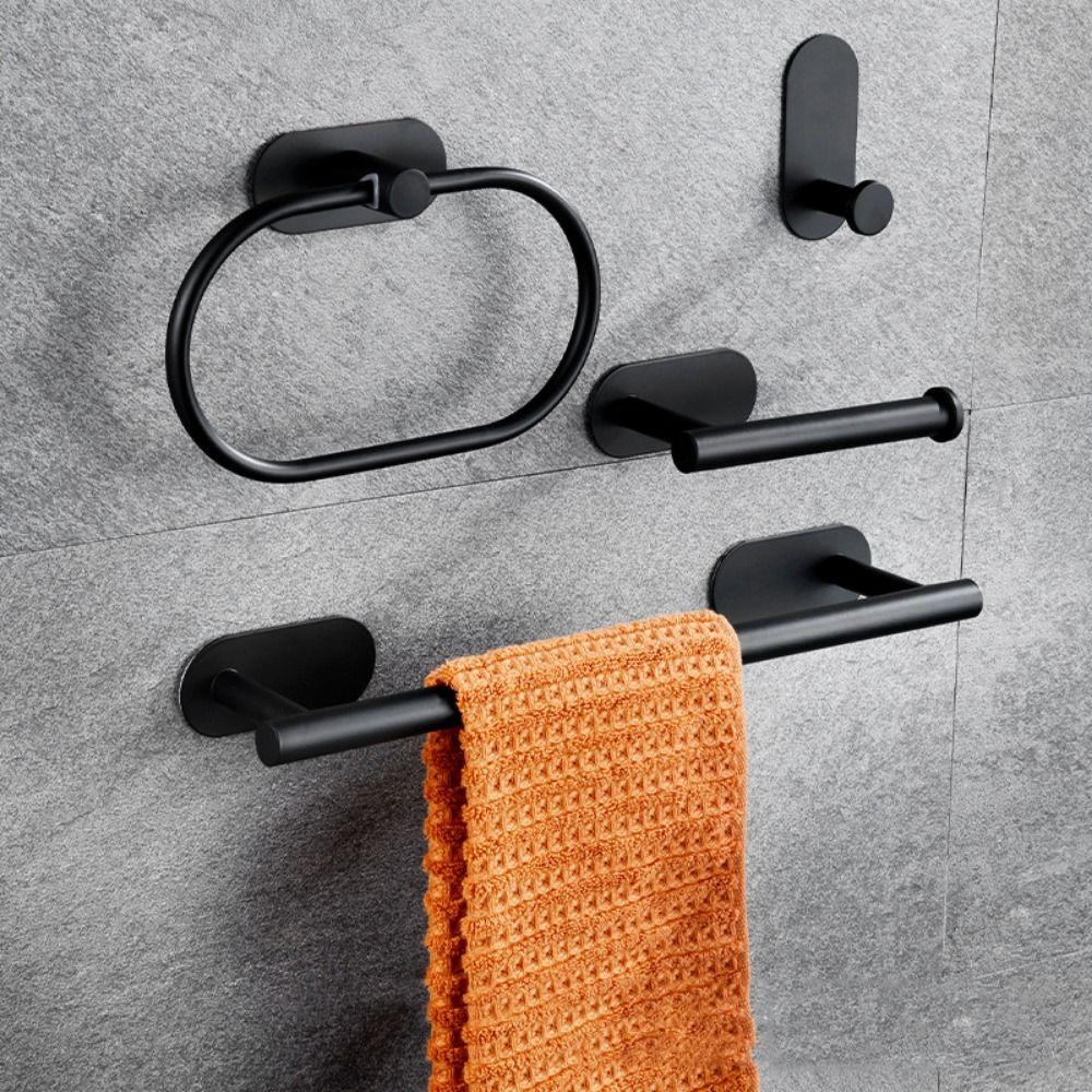 4/5Pcs Stainless Steel Bathroom Hardware Set Anticorrosion Towel Bar Roll Paper Stand Home Kitchen