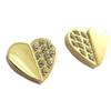 [P7747] - Golden White 'Love' Steel Designer Earrings - 6x5 Mm
