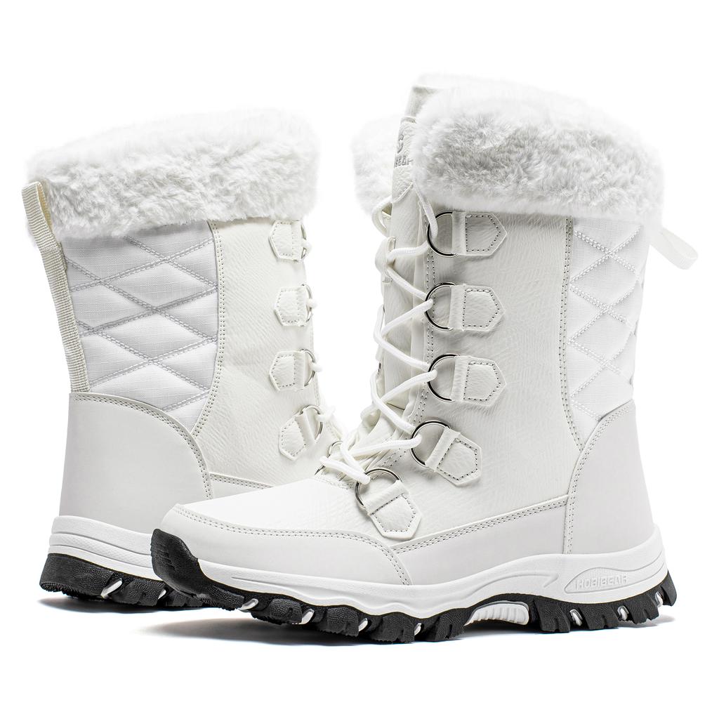 HOBIBEAR Женские зимние ботинки Нескользящая уличная обувь Зимние водонепроницаемые ботинки Теплая подкладка из искусственного меха Удобная обувь для женщин