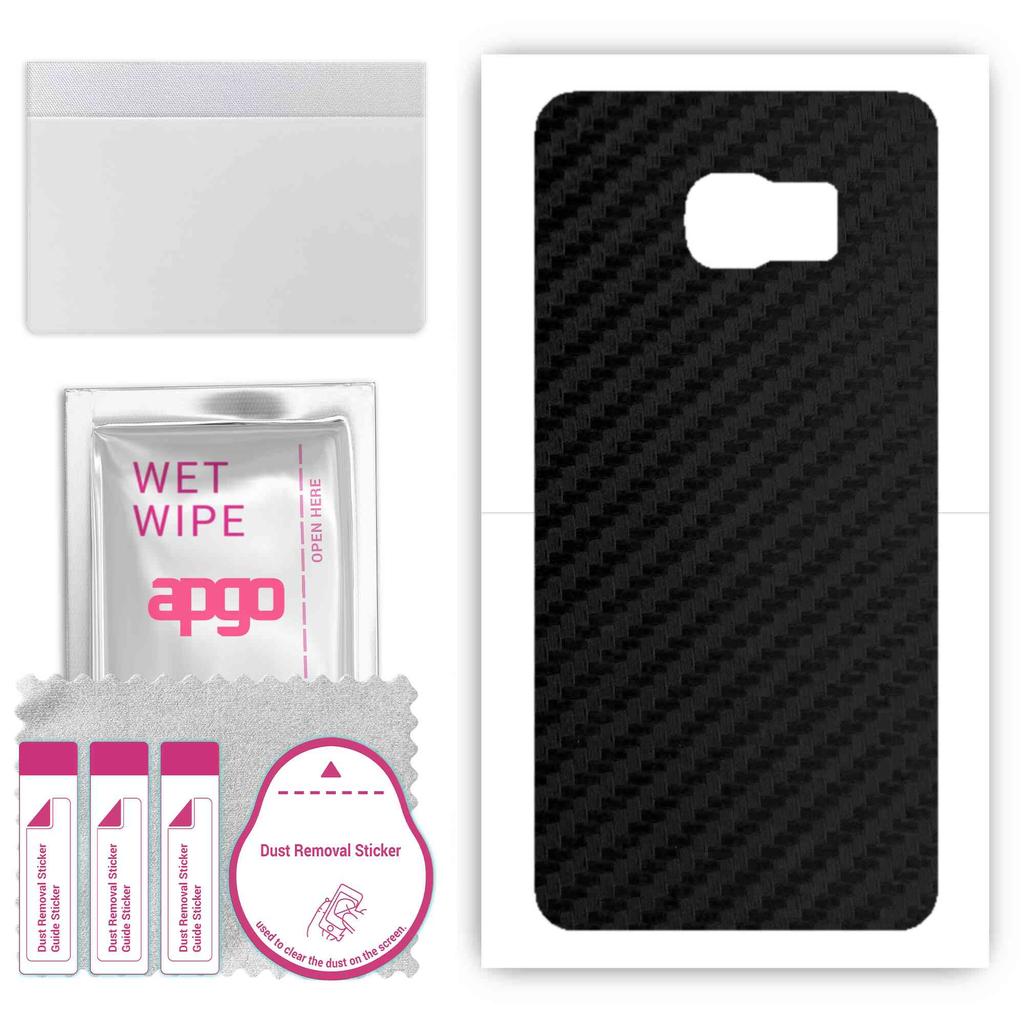 apgo Защитная наклейка-скин для задней панели, совместимая с Samsung Galaxy S6 Edge Plus SM-G928F, Пленка-обертка, Фольга, Винил - Узор Карбон Черный