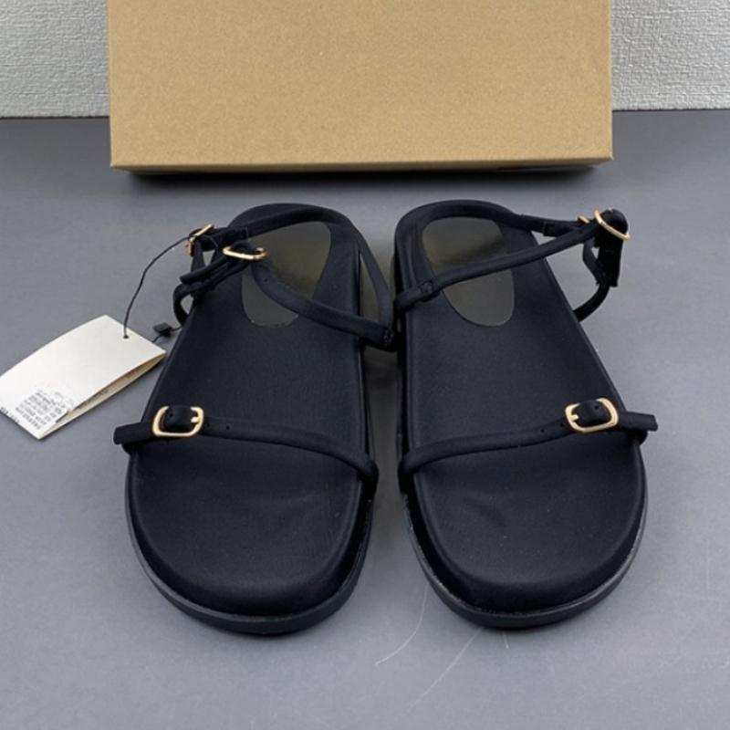 Fashion Women Flat Sandals Black Thin Straps 2025 Summer Comfortable Footwear New Design Casual Platform Ladies Beach Shoes Wholesale