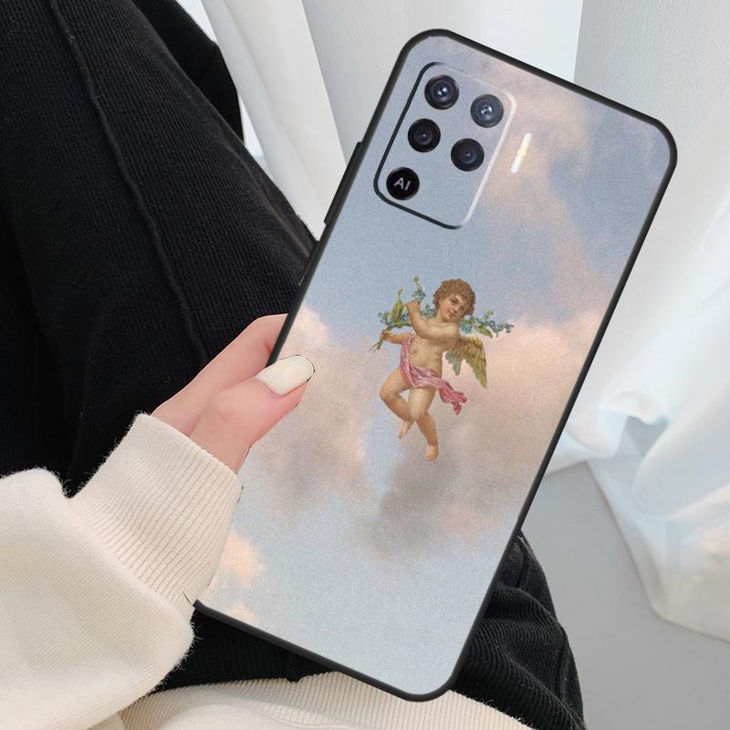 Милый ангел Эстетика Чехол Для Oppo A54 A74 A94 A18 A57 A17 A77 A38 A58 A78 A98 A80 A60 A40 A96 A76 A16 A15 A5 Pro