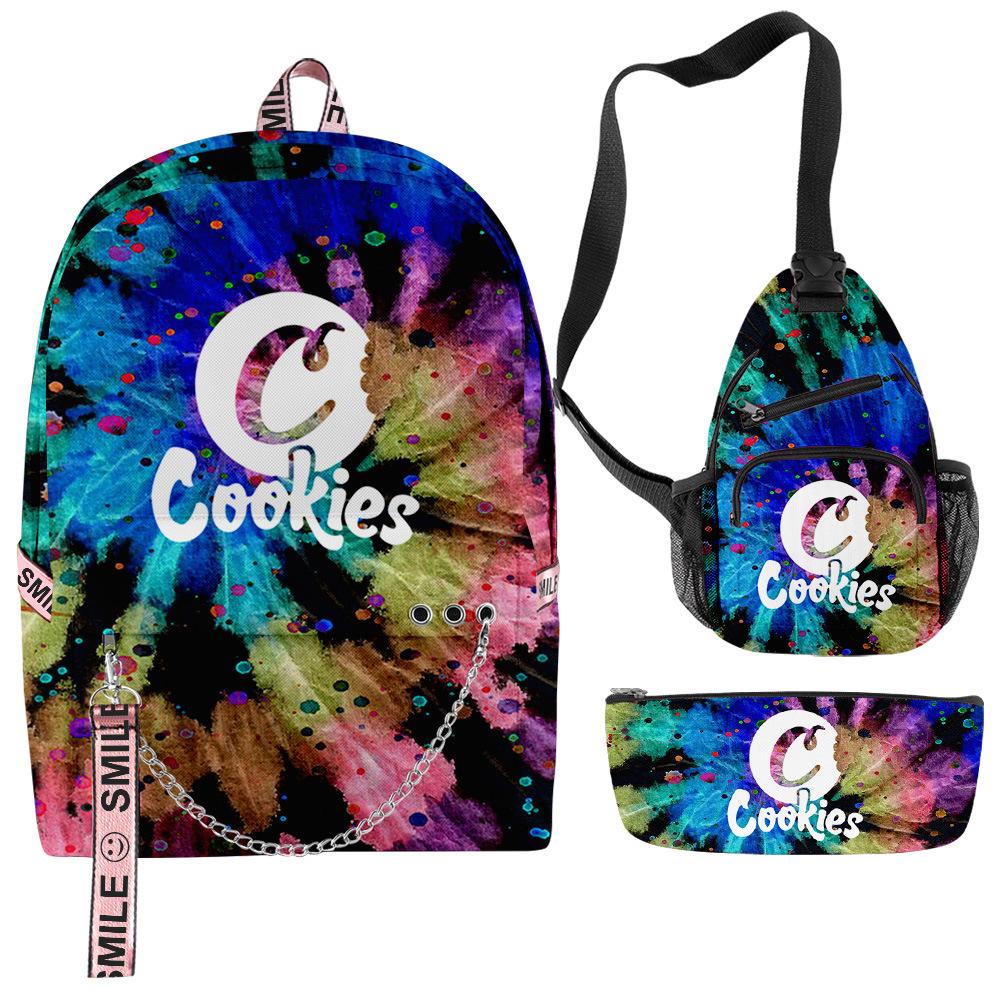 Cook 3D Digital Color Printing Set Oxford Cloth Waterproof Backpack Student Bag