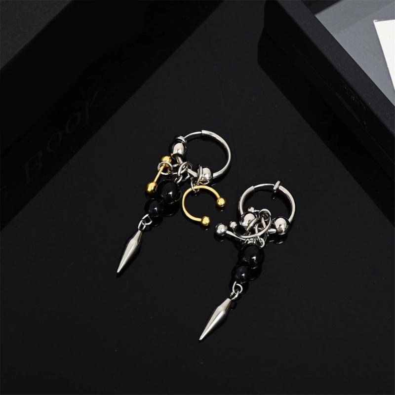 Artistic Cone Drop Earrings Punk Style Tassels Dangle Earwear Lightweight Alloy Jewelry For Women Daily Party