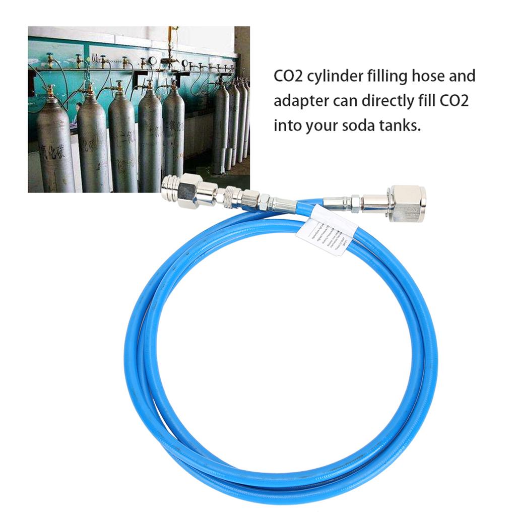 CO2 Soda External High Pressure Adapter Hose Kit CGA320 for Soda Stream Blue 2m/6.6ft